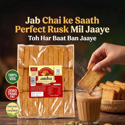 Khas-Khas Suji Rusk (350g) – Premium Poppy Seed Semolina Toast – Handmade Jain Rusk with Cardamom & Fennel – Traditional 1984 Recipe – Crispy Tea-Time Snack — image 3
