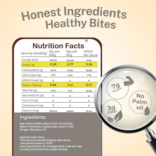 Bajri Thepla Khakhra | JAIN | Crispy | Ready To Eat | High Protein High Fiber| No Palm Oil | 200g Vacuum Pack Of 2 — image 2