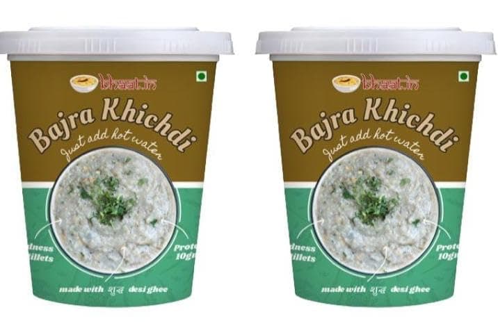 Bhaat.in Instant Bajra Khichdi |Pack of 2|PROTEIN 10GM |Wholegrain| Millet Meal |NO PALM OIL| Ready to Eat Healthy Meal | Pack of 2 | Just Add Hot Water | Gluten-Free | No Onion, No Garlic | Multigrain|Travel-Friendly | Daily meal|Ready to eat breakfast