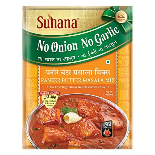 Suhana Paneer Butter Nong (No Onion No Garlic) 50g Pouch | Spice Mix | Easy to Cook | Pack of 9
