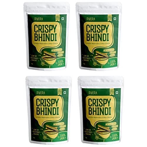 Rivera Crispy Bhindi (Jain),Okra Chips, Vegetable Snacks, Vacuum Cooked So No Need To Cook, Ready To Eat, 50G Each (Pack of 2) — image 4