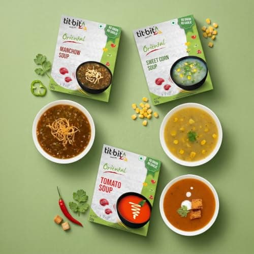 Tit-Bit Tomato Soup Powder Pack of 5 (250g), Instant Chatpata and Spicy Tomato Soup, No Onion No Garlic, Ready-to-eat Soup Packets for Easy Preparation — image 7