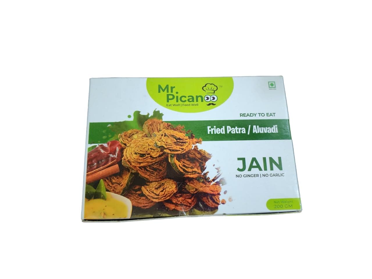 Mr Picanoo Fried Patra/Aluvadi - Jain | Authentic Gujarati Snack | Crispy Gujarati Snack | 200g | Vegetarian | Tea Time Treat (200 gm, Jain)