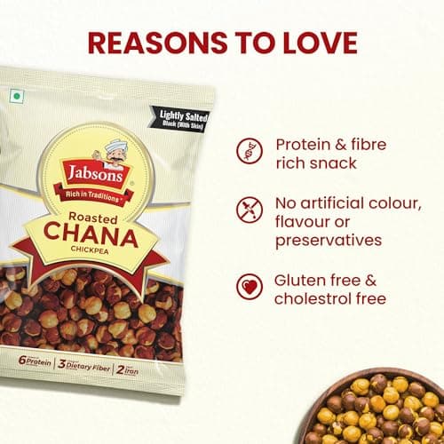 Jabsons Roasted Chana Mahabaleshwar Black – 200g | Salted Bhuna Chana | No Onion No Garlic | Gluten-Free | High Protein Snack | Roasted Black Chickpeas | Ready to Eat | Healthy Indian Snack — image 5