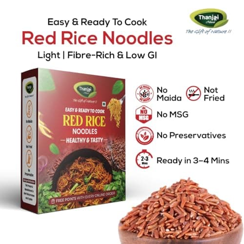 Thanjai Natural Red Rice Millet Noodles 180 Grams X 5 (900 Grams) of Homemade Natural Millet Noodles(No Preservatives, No Chemicals, No Artificial Extract) — image 3