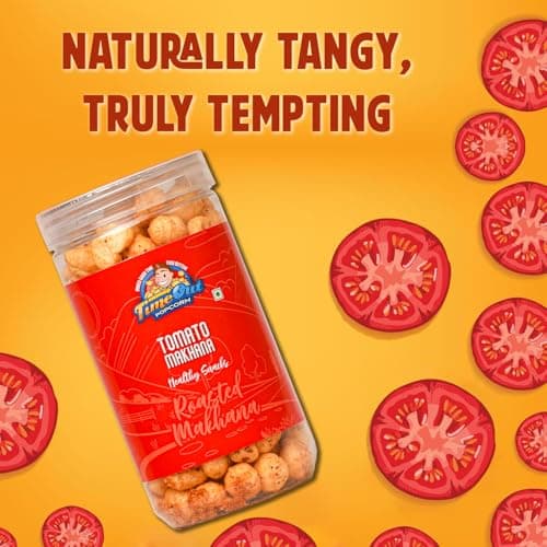 Time Out Popcorn Tomato Jain Roasted Makhana, Fasting Friendly, Plant-Based, Gluten-Free Snack, Pack of 2 x 70g — image 3
