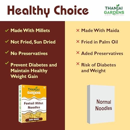 THANJAI GARDENS - SIMPLY NATURAL Foxtail Millet Noodles – Healthy, Nutritious & Nutrient-Rich Instant Noodles | No Maida, No Preservatives No Artificial Color | 175 G Each | Pack of 2 — image 4
