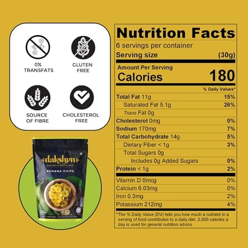 Dakshyn Nendran Yellow Banana Classic Satled Wafer Chips (200g x Pack of 4) | Jain Snacks No Onion No Garlic | Oil Free Snacks | Healthy, Gluten Free, Vegan, Plant Based | Kerela Banana Salted Chips — image 2