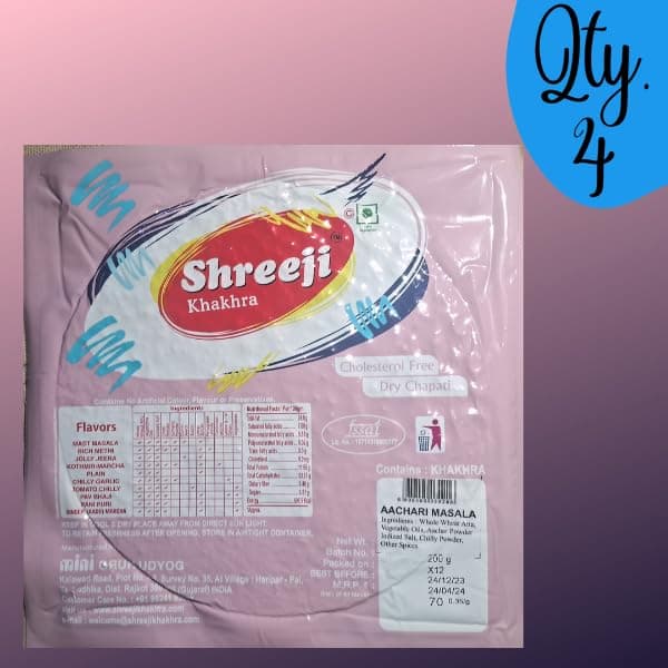 Jain's Favourite Aachari Masala Khakhra Combo (4 * 200 g) — image 4