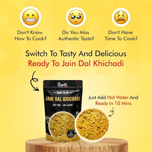 Surti Jain Dal Khichadi Ready To Eat 300g Gujarati Style Comfort Meal Instant Food Protein Rich No Artificial Colors Flavours Anytime Meal (Pack of 3) — image 8