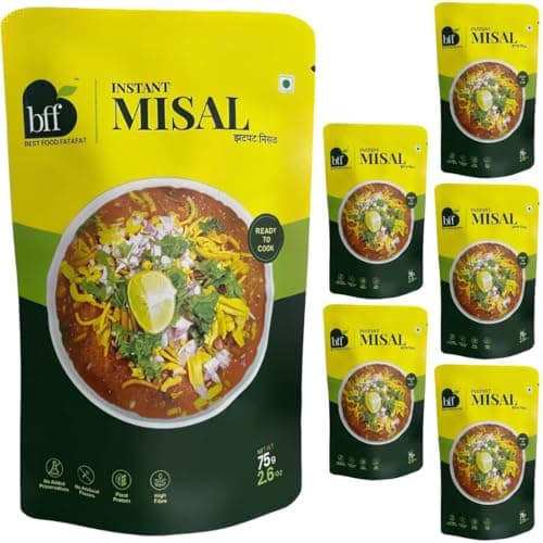 BFF Instant Misal - No Onion, No Garlic| Pack of 4 (75g Each) | Spiced Maharashtra-Style Meal | Just Add Water & Heat | Ready in Minutes | Suitable for Breakfast, Lunch, or Snack — image 8