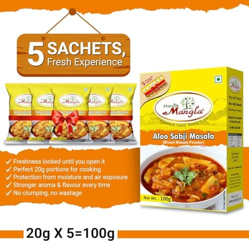 Manish Mangla Aloo Sabji Masala 100g (Pack of 2) | No Onion No Garlic Spice Mix | Authentic Indian Taste | Perfect for Potato Curries & Veg Dishes | Premium Quality Masala — image 3