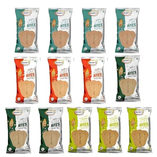 Maniarr's Khakhra | Slim Bite Khakhra | No Garlic, No Onion | 4 Flavors (Pack of 13), 780 Grams Wheat Khakhara, Healthy & Crispy, Low Carb Snack