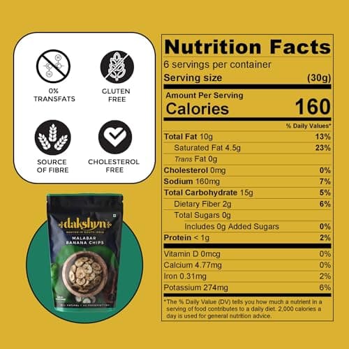Dakshyn Malabar Salt n Pepper Banana Wafer Chips with Rock Salt (200g x Pack of 4) | Jain Snacks For Fasting Upvas | Oil Free Snacks | Healthy, Gluten Free, Vegan, Plant Based | Falahari Snack — image 2