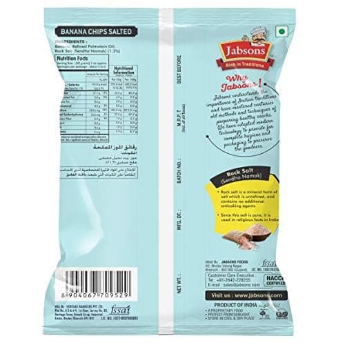 Jabsons Banana Chips Simply Salted 150g | Vrat-Friendly Namkeen | No Onion No Garlic | Rock Salt Snack | Gluten-Free | Ready to Eat | Light & Crunchy Banana Chips — image 2