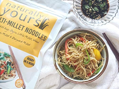 Naturally Yours Multi Millet Hakka Noodles | Ragi, Bajra, Little, Kodo & Barnyard Millet with Whole Wheat | No Maida, No Onion No Garlic, Jain Friendly, Vegan, Preservative Free | 180g Pack of 2 — image 4