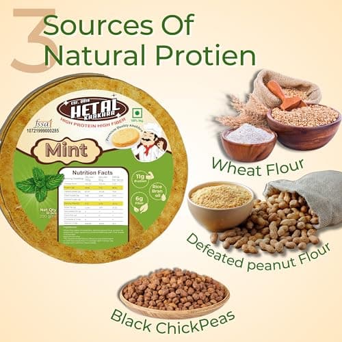 Pudina Khakhra | JAIN | Crispy | Ready To Eat | High Protein High Fiber| No Palm Oil | 200g Vacuum Pack Of 2 — image 2