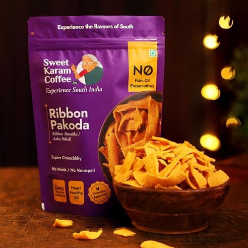 Sweet Karam Coffee’s South Indian Crunchy Combo Pack - Ribbon Pakoda & Special Madras Mixture | No Maida & No Vanaspati, Zero Trans Fat, Heart-healthy Oil | Authentic Taste of Tradition (95g Each) — image 3