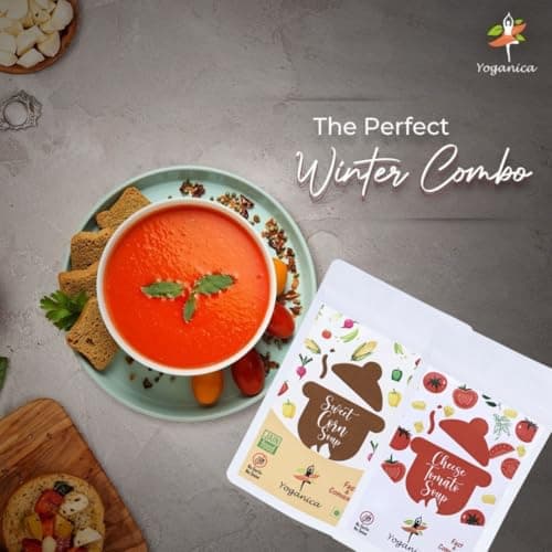 Yoganica Jain & Satvik Instant Soup Combo | No Onion No Garlic | Cheese Tomato & Sweet Corn Soup Mix | Ready in Minutes | 100g x 2 — image 6