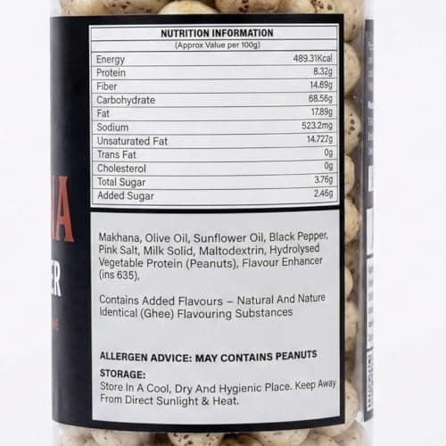 Crunchcrave Roasted Makhana Salt & Pepper, Jain Friendly, No Onion No Garlic, High Fiber Protein Snack — image 2
