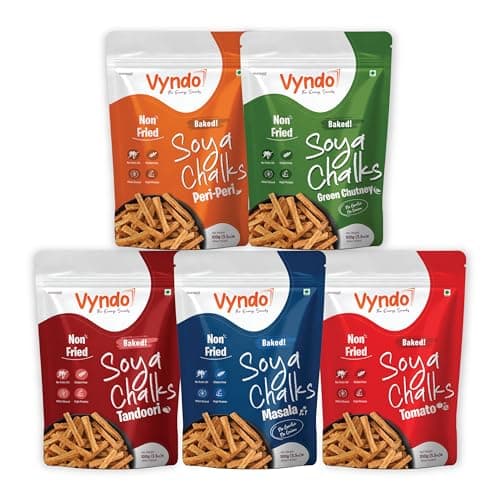 Vyndo Green Chutney Soya Chalks (Soya sticks) | Millet-Based, Protein Rich, Gluten-Free, Non-Fried, No Palm Oil | Healthy Crunchy Energy Snacks for Adults & Kids – 2 x 100g Packs. — image 7