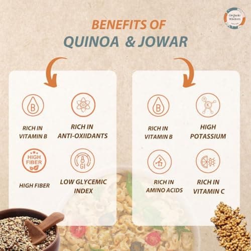 Organic Wisdom-Back to Roots Quinoa Jowar Macaroni, 180 g | Millet Pasta | No Maida | No MSG | No Refined Oil | High Protein & Fiber — image 5
