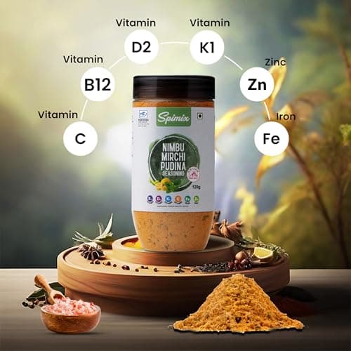 SPIMIX Nimbu Mirch Pudhina Seasoning | Tangy & Spicy Masala | 120g | Sprinkle on Chaat, Salads & Raita | For Grilled Fish, Lemon Chicken & Eggs | Himalayan Pink Salt | US FDA Approved — image 8