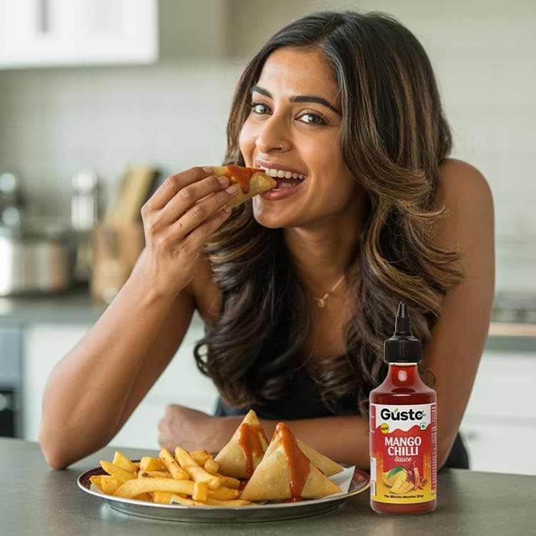 Gusto Foods Mango Sweet Chilli Sauce 720gm (Pack of 3) | Sweet and Sour Mango Sauce | Aam Chutney | Khatta Meetha Pickled | Blend of Ripe Mangoes & Red Chillies | Salad Dressing, Dipping Sauce & Seasoning — image 3