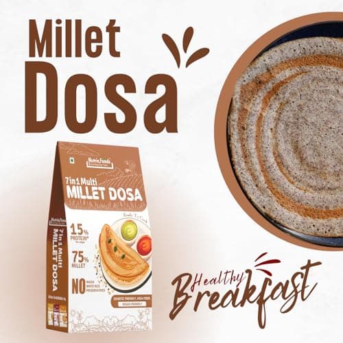 Nutriefoods Instant Millet Dosa Premix, 0% Maida, 0% Besan, Made with Millets, Kid Friendly, High in Protein (7 in 1 Millet Dosa, 400, gram) — image 4