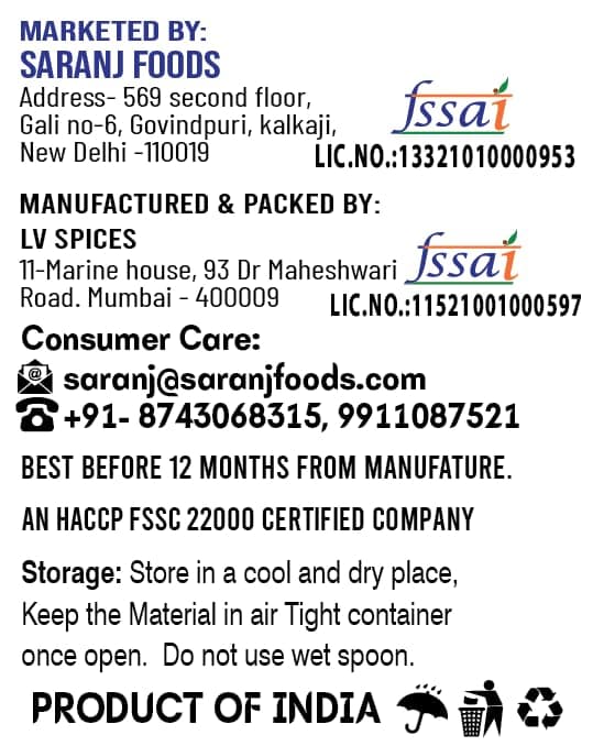 SARANZ Shahi Paneer Jain Blended Masala Perfect for Cooking, Ready to Use, No added colours, Spice Powders and Masalas, Premium Artisanal Spices with Rich & Strong Flavour-100 Grams Sprinkler Jar — image 6