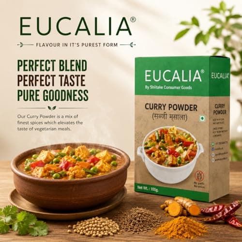 EUCALIA Sattvik (No Onion - No Garlic) Curry Powder (Sabji Masala) Pack of 3 (100g) | Bold & Aromatic Spice Blend | Vibrant Colour | No Added Colours or Preservatives | Perfect for Vegetarian Dishes & Everyday Cooking | Sattvik No Onion No Garlic (NONG) | Total 300g — image 7