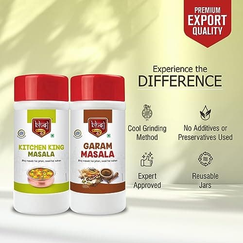 Bhoj Masale Kitchen King And Garam Masala Powder Combo Pack Net 450GM Each ( Gross Total 1 kg ) | Aromatic Spice for Flavorful Indian Cooking | For Flavorful Cooking | No Artificial Flavor Added. No colour, no preservatives, No onion & no garlic ( Jain Masala) — image 3