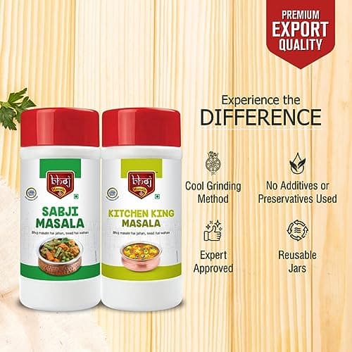 Bhoj Masale Sabji And Kitchen King Powder Combo Pack Net 450GM Each ( Total Gross 1 kg) | Aromatic Spice for Flavorful Indian Cooking | For Flavorful Cooking | No Artificial Flavor Added. No Colour, No Preservatives, No Onion & No Garlic ( Jain Masala) — image 3