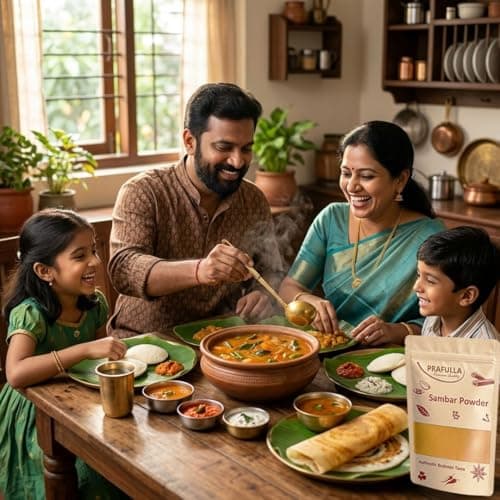 PRAFULLA Sambar Powder, 100g | Premium Quality Traditional Recipe | Authentic Indian Taste | 100% Pure & Vegetarian | No Artificial Colors or Preservatives | Ideal for Daily Home Cooking — image 5