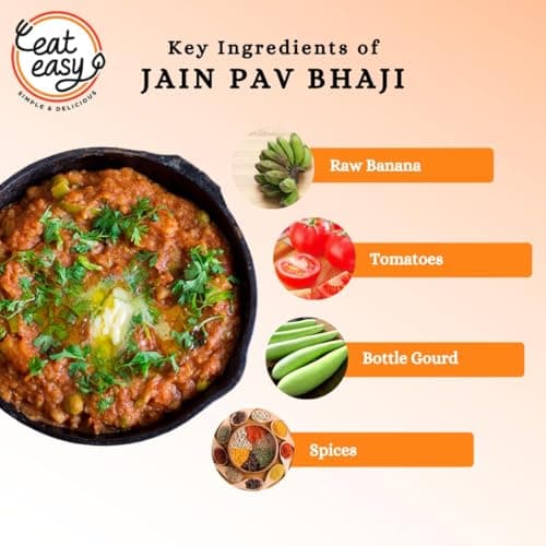 Eat Easy Ready To Eat Jain Pav Bhaji- 65 gm | Just Add Water and Cook | No Onion No Garlic, Vegetarian Healthy Instant Food for Travel, Trekking, Campign | No Preservatives | No Added Artificial Colours & Flavours — image 5