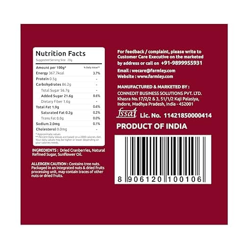 Farmley Dried Cranberry I 200 Gram, Pack Of 1 I Dried Fruit, Berries, High Nutrient And Antioxidant No Added Preservatives — image 3