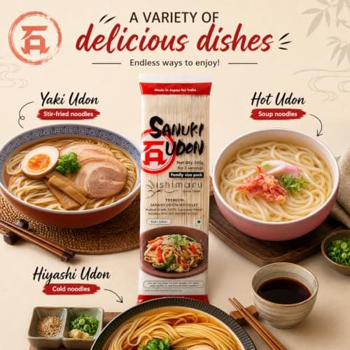 Pocket Kitchen Ishimaru Premium Sanuki Udon Noodles - 600gram (300gram X 2) | Made in Japan | Highest Grade 100% Japanese Wheat | No Maida, No Preservatives, Not Fried but Dried, No MSG — image 5