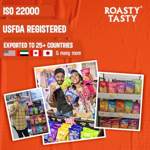 Roasty Tasty Roasted Chana Jor Lime & Chilli Whole Grain Indian Snacks- 200g |No MSG | Zero Cholesterol & Trans Fat | Diet Namkeen | Gluten Free | Ready-to-eat | High in protein | Export Quality | Healthy Snacks — image 5