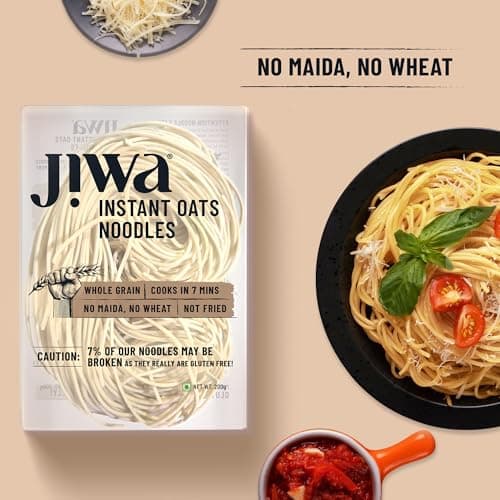 Jiwa Instant Oats Noodles | Cooks in 7 minutes | Ready to Cook | 100% Gluten Free| No Maida, No Atta | Not Fried | Gluten Free | 200 g (Pack of 2) — image 4