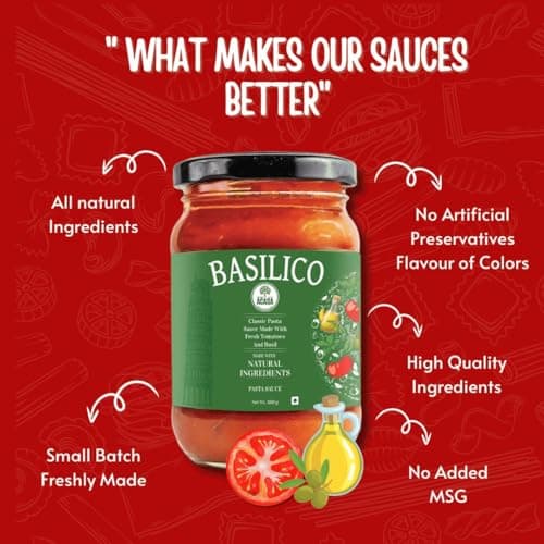 Acasa No Onion No Garlic Basilico Pasta Sauce 300 gm - Jain Tomato Basil Pasta Sauce - Perfect for Pizza Base - Authentic Tomato Basil Flavor - Ideal for Homemade Italian Meals — image 4