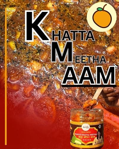 Baya India Khatta Meetha Mango Pickle, Sweet and Tangy Aam Ka Achar, Homemade Style, No Chemical and No Preservatives Pickle, No Onion No Garlic 250g Plastic Jar — image 4
