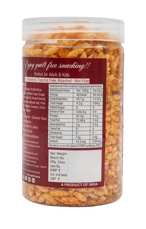 MAPIK Roasted Namkeen Khatta Meetha | No Onion No Garlic | Roasted-Not Fried | Protein Rich | No Palm Oil | No Preservatives | Healthy Tea Time Snack 540 g Pack of 4 — image 2
