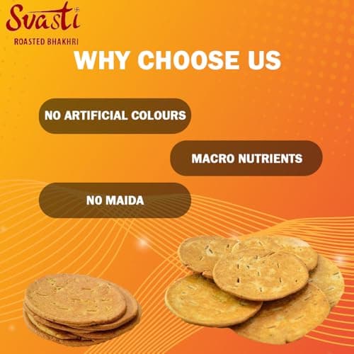 Svasti Dry Jeera Bhakhri Snacks - 200 gms (Pack Of 4) | Roasted Healthy Gujarati Snacks | No Maida | No Artificial Colours | No Onion & Garlic | Gluten Free |Vacuum Packed — image 3