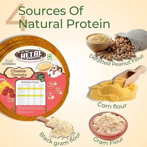 Hetal Khakhra Cheese-Tomato Flavoured, High Protein Jain Snacks, Gluten-Free, 200g — image 3