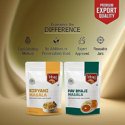 Bhoj Masale Biryani And Pav Bhaji Masala Powder Combo Pack 200GM Each | Aromatic Spice for Flavorful Indian Cooking | For Flavorful Cooking | No Artificial Flavor Added. No colour, no preservatives, no onion and no garlic ( Jain Masala ) — image 5