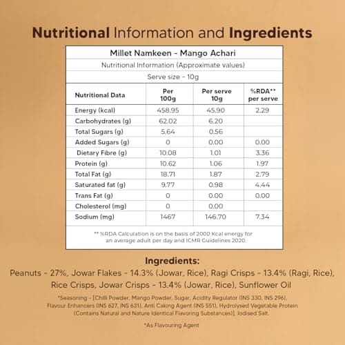 Eat Better Co – Millet Namkeen – Mango Achari – Chatpata, Healthy Namkeen Snack – Roasted, Not Fried | No Palm Oil | Healthy Replacement of Chips & Bhujia – 100 grams — image 2