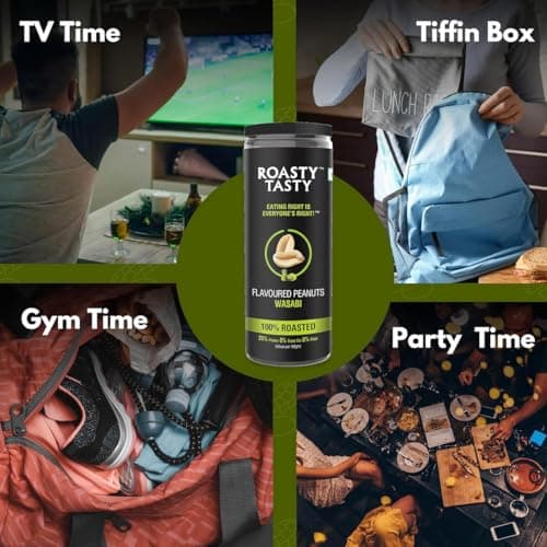 Roasty Tasty Wasabi Flavour Roasted Peanuts|Healthy Snacks|Rich In Protein & Fibre|Roasted, Not Fried Snacks|Healthy Food|Namkeen Peanuts|Crunchy Masala Peanuts|Pack Of 2 (150G Each) — image 6