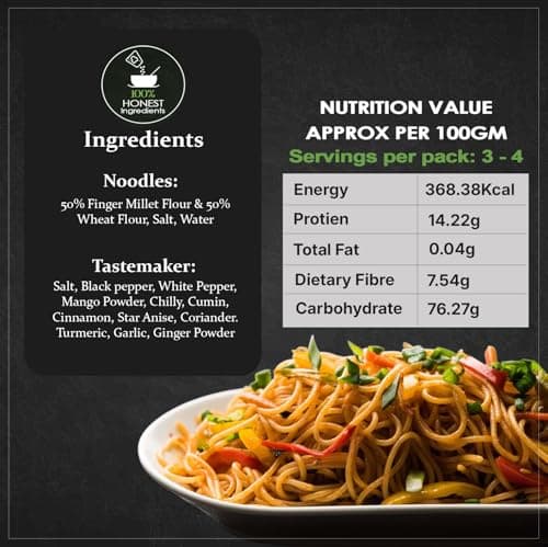 Essentiaeats Ragi Millet Noodles Includes Tastemaker 400g Pack of 2, No Maida Not Fried No Preservatives No MSG Healthy Hakka Noodles Ready to Cook — image 2