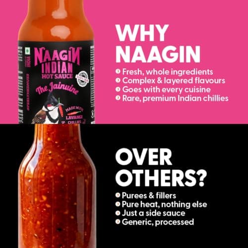 Naagin Jainuine Hot Sauce (215g) | Jain Friendly | No Onion, No Garlic | Mildly Spicy | Fruity & Balanced | Vegan | Dip, Cook | Perfect for Snacks, Indian Meals & Cooking — image 6