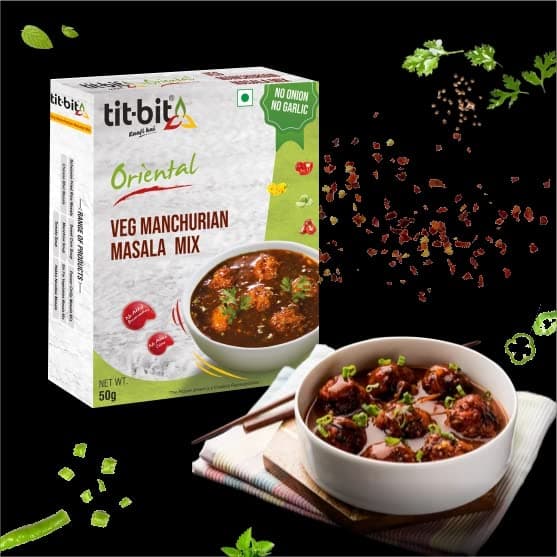Tit-Bit Oriental - Chinese Masala Combo - NONG - Ready to eat - Hakka Noodles, Schezwan Fried Rice, Sweet Corn Soup, Manchow Soup & Manchurian Mix - (50 gms each) — image 3
